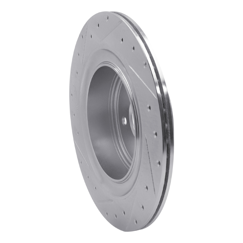 Infiniti G37 Brake Rotor (1) - Rear Right - R1 Concepts - Drilled & Slotted - Silver - `07-`15